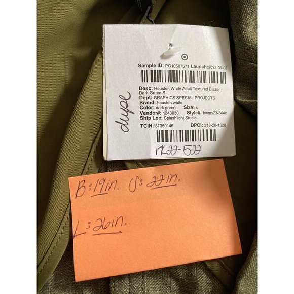 Houston White Adult Textured Blazer Dark Green Small - Picture 7 of 9